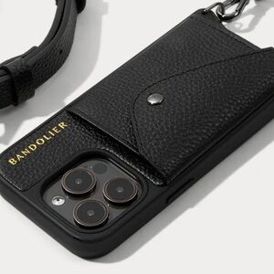 Bandolier Black Textured Phone Case with Strap